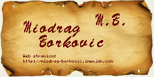 Miodrag Borković vizit kartica
